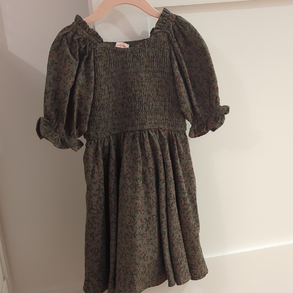 Ivy City Co Floral Green Dress Girls 3T